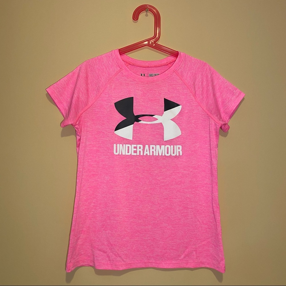 Under Armour Girls Size Medium Pink Sporty T-Shirt